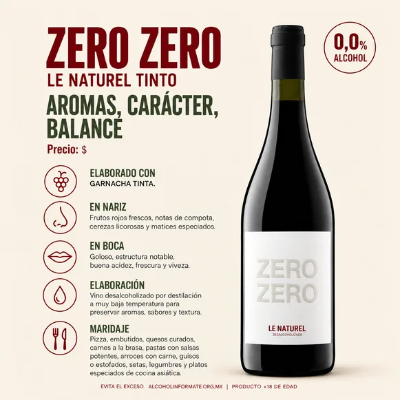 Círculo Hipervinos: Zero Zero Le Naturel Tinto sin alcohol