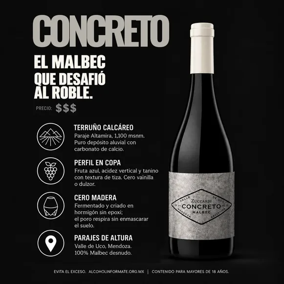 Círculo Hipervinos: Zuccardi Concreto Malbec