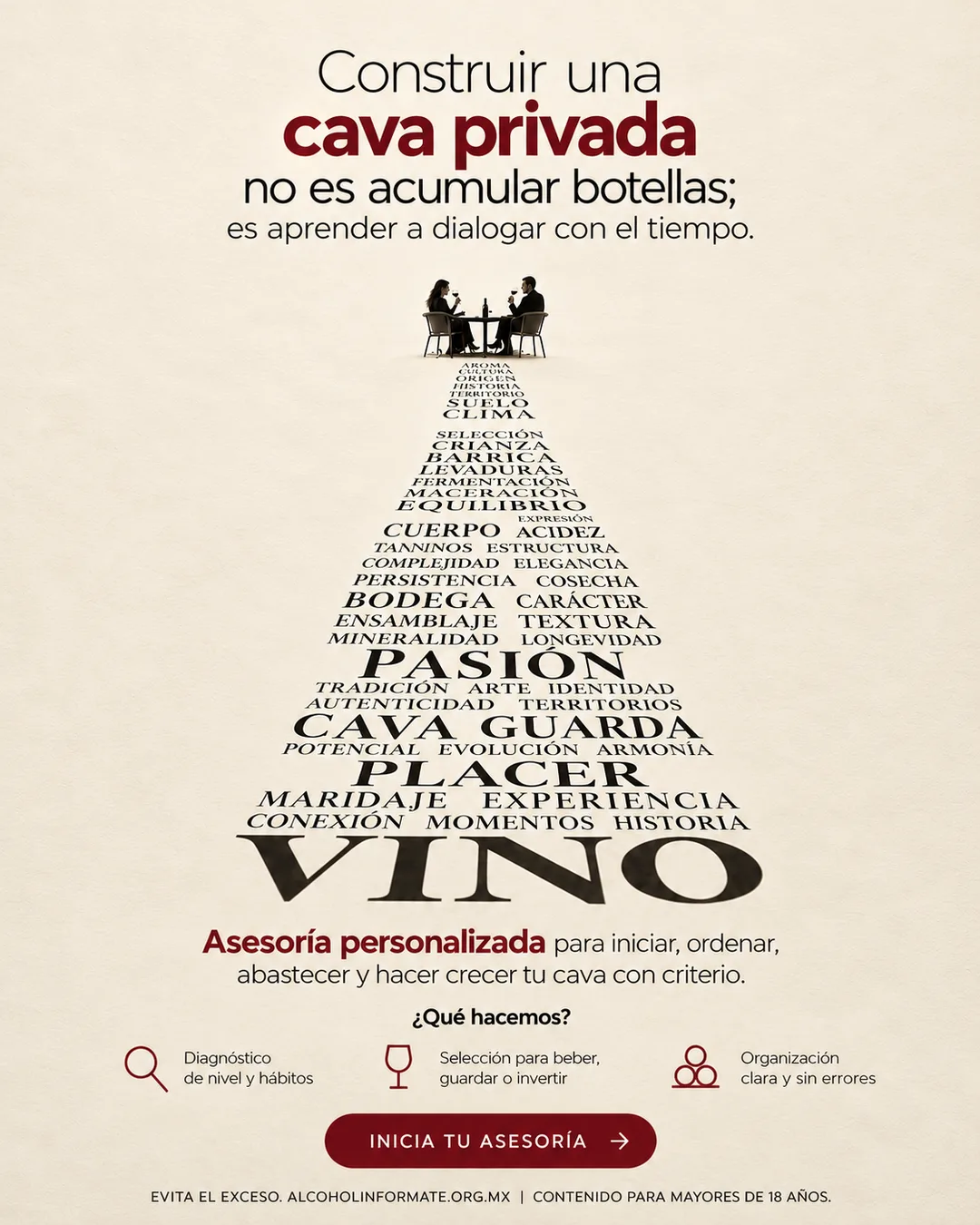 Construir una cava privada no es acumular botellas; es aprender a dialogar con el tiempo. Asesoría personalizada para tu cava.